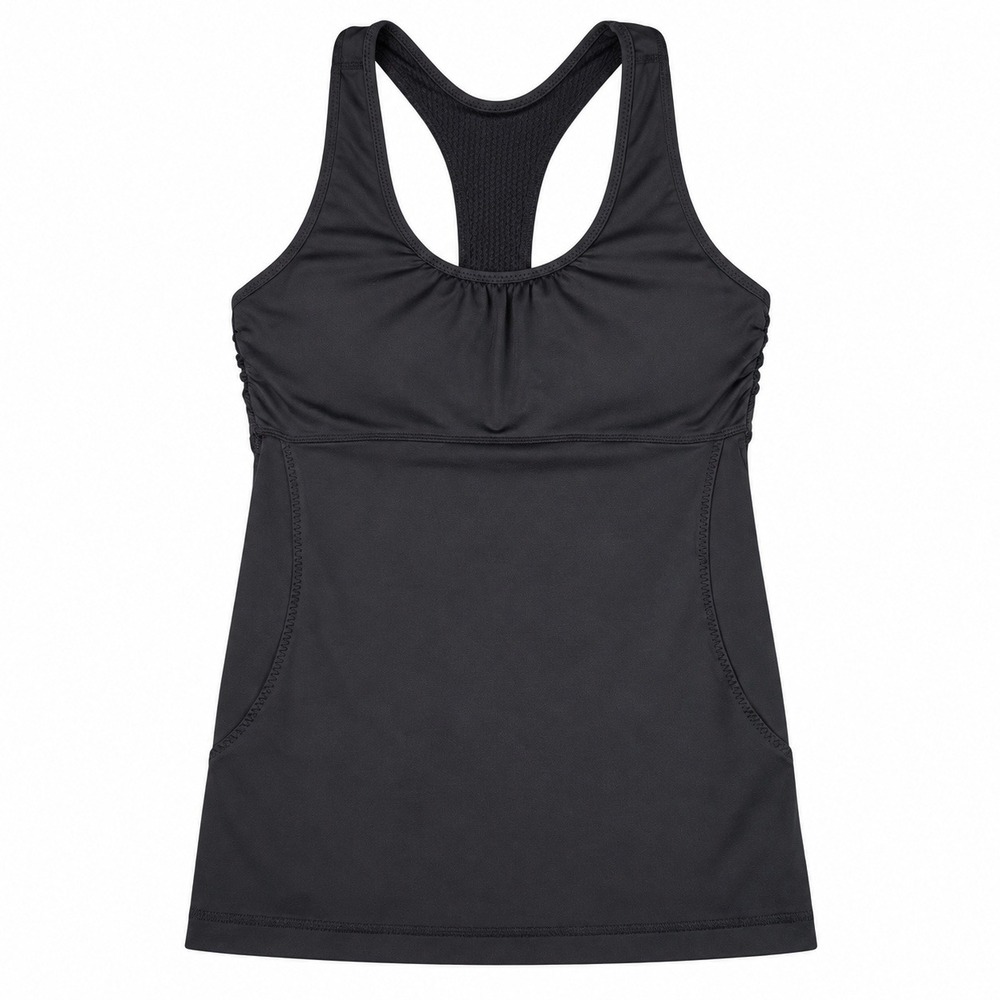 Lululemon Tone It Tank Women's 6 Black Mesh Cutout Built In Bra Luxtreme Gym Fit